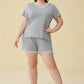 Women's V-Neck Short Sleeve Bamboo Pajama Set