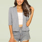 Women's Bamboo Viscose Knit Open Front Cropped Cardigan