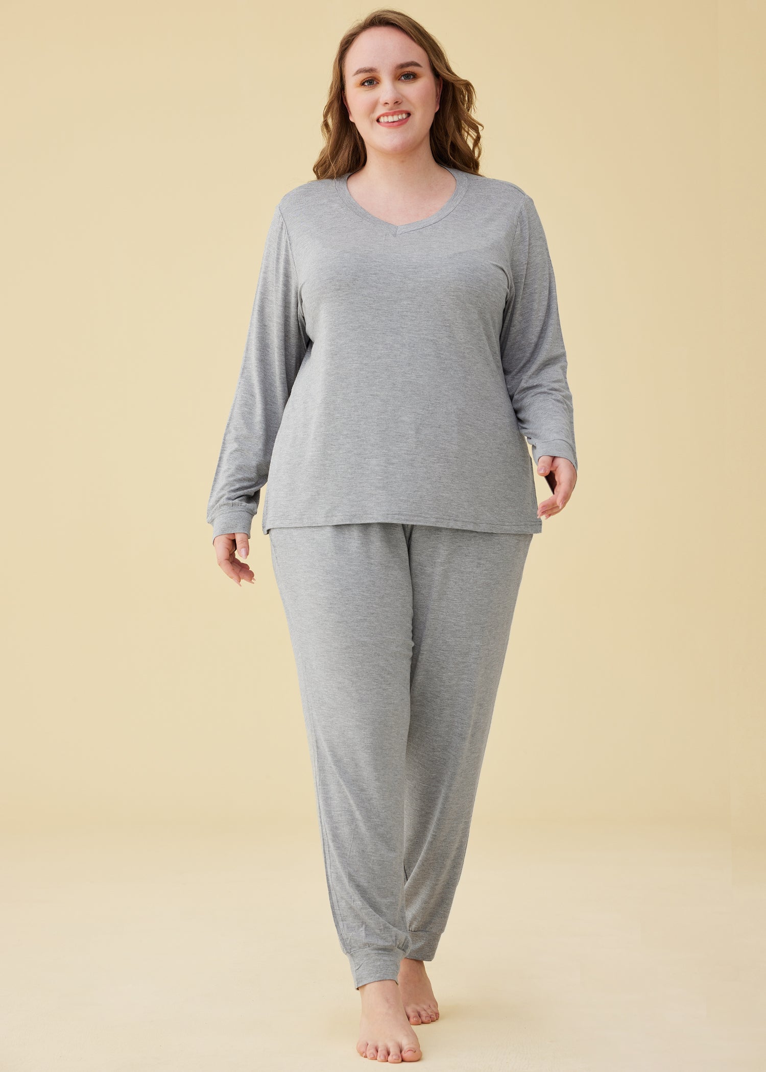 DOBREVA Womens Cotton Pajama Set Long Sleeve Pants And Long Pants For  Comfortable Loungewear And Bamboo Sleepwear P230408 From Misihan02, $57.38