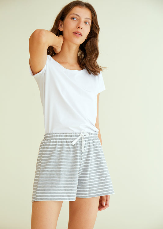 Women's Cotton Striped Pajama Shorts