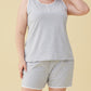 Women's Cotton Loungewear Set Sleep Tank Top with Pajama Shorts
