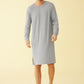 Men's V Neck Bamboo Viscose Nightshirt Long Sleeves Sleep Shirt