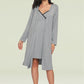 Women's Bamboo Viscose Nursing Nightgown and Robe Set