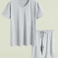 Men's Cotton Shirt with Shorts Pajama Set Knit Lounge Set