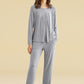 Women's Long Sleeves Bamboo Viscose Pleated Tops Pajamas Pants with Pockets