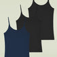 Women's Bamboo Viscose Adjustable Strap Cami Tank Top 3 Pack