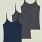 Women's Bamboo Viscose Adjustable Strap Cami Tank Top 3 Pack