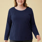 Women's Soft Cotton Long Sleeves Pajama Top Sleep T-Shirt