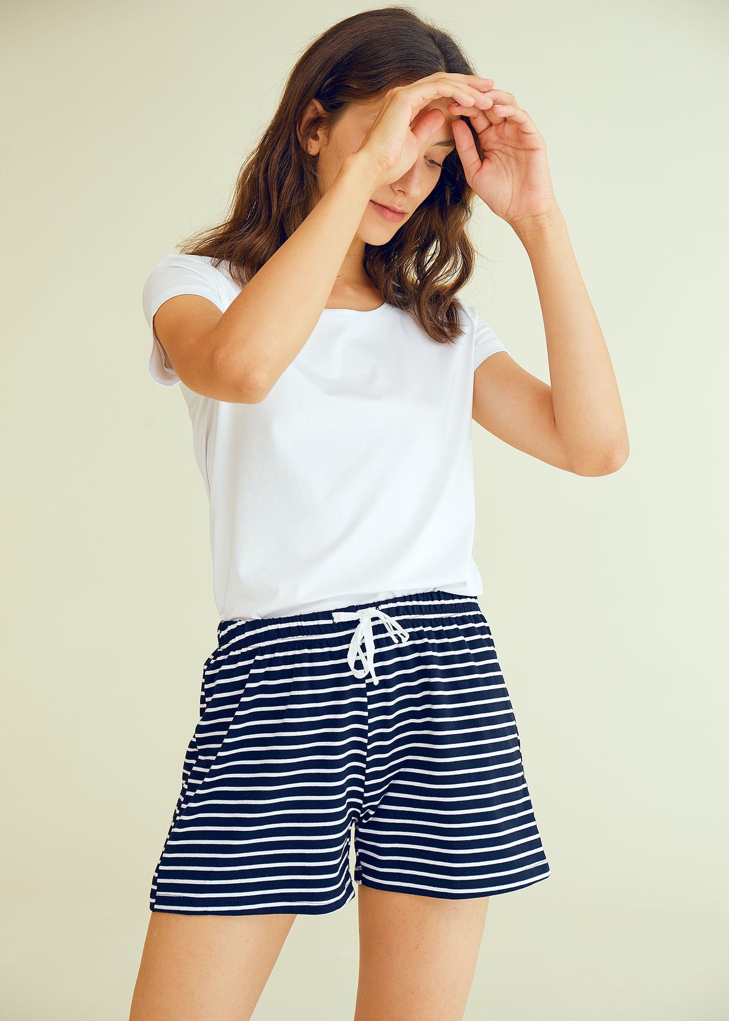 Women's Cotton Striped Pajama Shorts