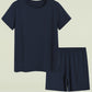 Women's Cotton Pajama Shirt Sleep Shorts Lounge Set