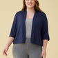 Women's Bamboo Viscose Knit Open Front Cropped Cardigan