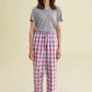 Women's Plaid Pajamas Pants Cotton Sleepwear with Pockets