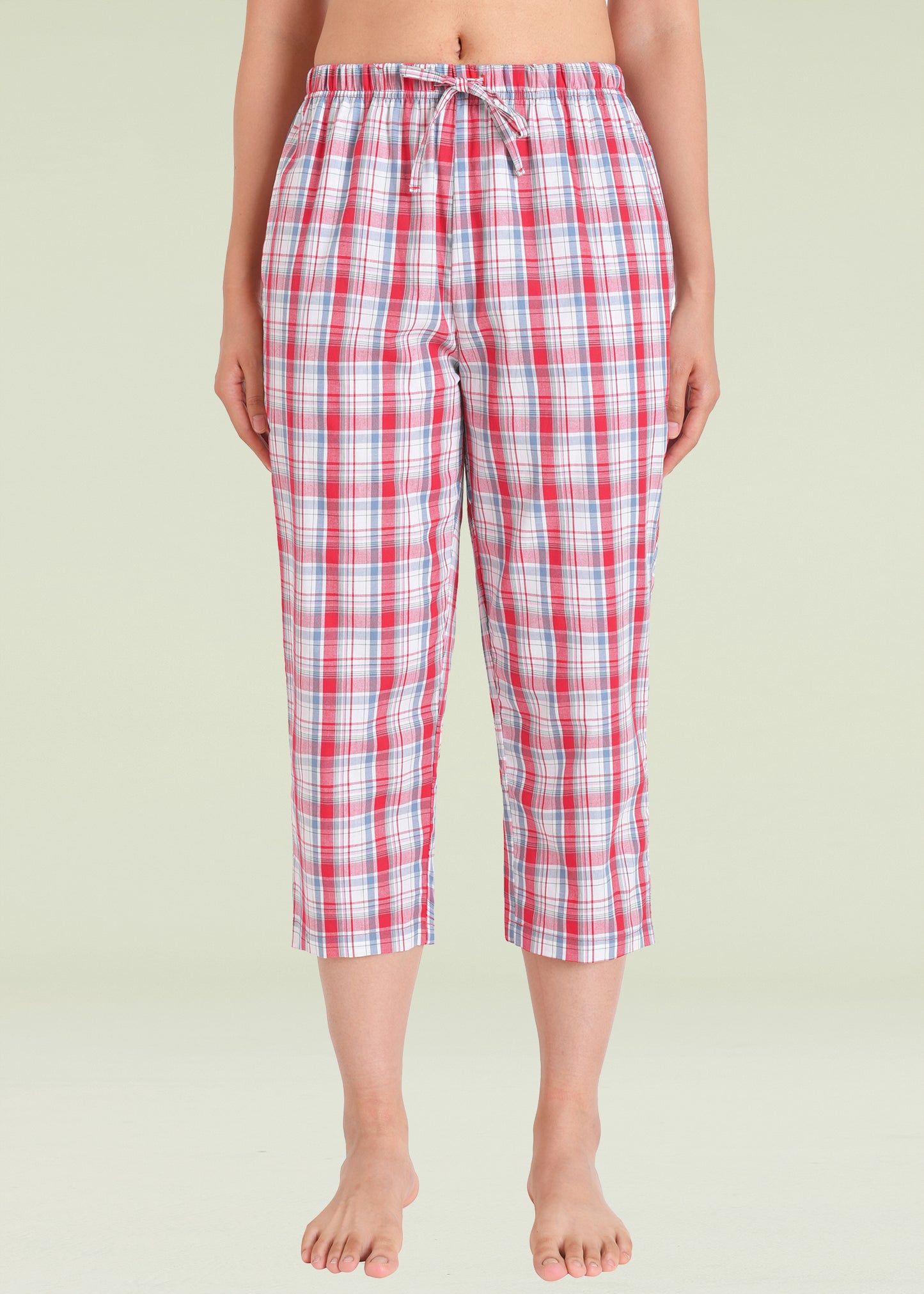 Women's Capri Pajama Pants Cotton PJ Bottoms with Pockets