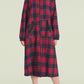 Women's Cotton Plaid Nightgown Long Flannel Zipper Nightgown