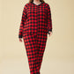 Women's Flannel Zipper Onesie Long Sleeves Pajama Jumpsuit