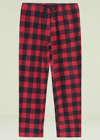 Women's Fleece Plaid Pajama Pants with Pockets