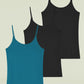 Women's Bamboo Viscose Adjustable Strap Cami Tank Top 3 Pack