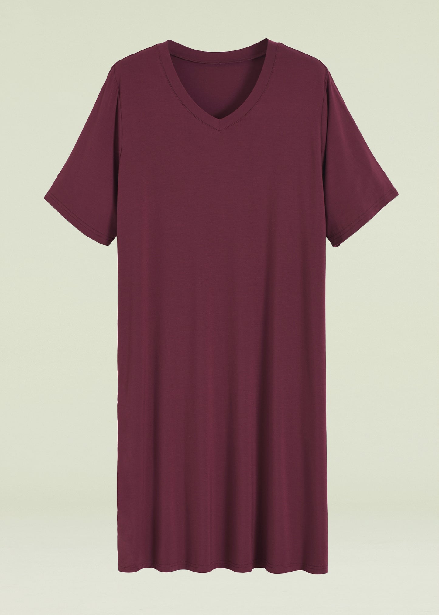 Women's Bamboo Viscose Nightgown V-Neck Sleep Shirt with Pockets